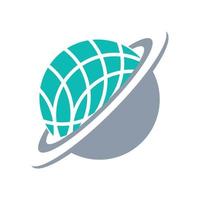 Circle globe logo. simple design with earth and internet symbols, perfect for a logo or icon vector