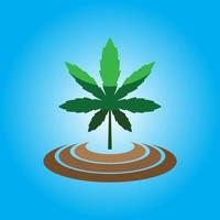 logotipo del icono de la hoja de cannabis. este diseño es adecuado para el logotipo de una empresa o comunidad, también se puede utilizar como icono vector