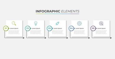 plantilla de diseño infográfico vectorial con 5 opciones o pasos vector