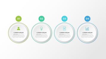 diseño infográfico de línea de tiempo con círculo para plantilla de negocio. vector 4 pasos.