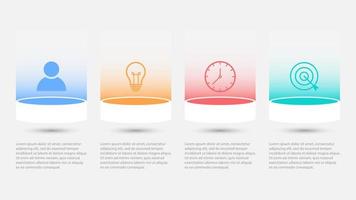 Business infographic 4 step element template vector