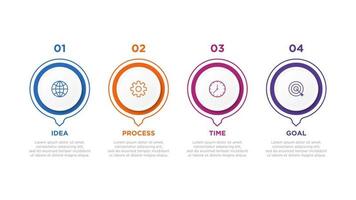 Business infographic 4 step element template vector
