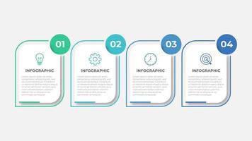 Business infographic 4 step element template vector