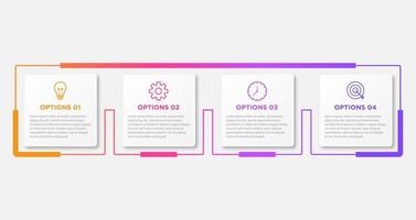 Timeline infographic design element and number options. Business concept with 4 steps. Can be used for workflow layout, diagram, annual report, web design. Vector business template for presentation.