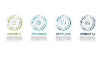Presentation business infographic template with 4 options. Vector illustration.