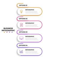 plantilla de diseño infográfico vectorial con 4 opciones o pasos vector