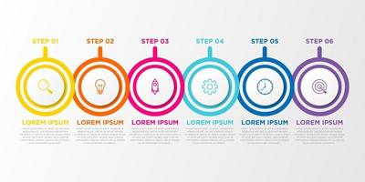 Vector infographic design template with 6 options or steps