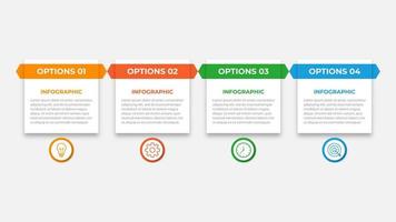 Presentation business infographic template with 4 options. Vector illustration.