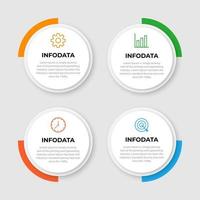 Plantilla de infografía empresarial de presentación con 4 opciones. ilustración vectorial. vector