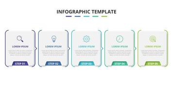 Business infographic 5 step element template vector