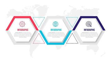 elemento de diseño infográfico de línea de tiempo y opciones de número. concepto de negocio con 3 pasos. se puede utilizar para diseño de flujo de trabajo, diagrama, informe anual, diseño web. plantilla de negocio vectorial para presentación. vector