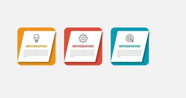 elemento de diseño infográfico de línea de tiempo y opciones de número. concepto de negocio con 3 pasos. se puede utilizar para diseño de flujo de trabajo, diagrama, informe anual, diseño web. plantilla de negocio vectorial para presentación. vector