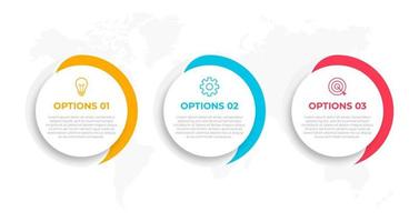 elemento de diseño infográfico de línea de tiempo y opciones de número. concepto de negocio con 3 pasos. se puede utilizar para diseño de flujo de trabajo, diagrama, informe anual, diseño web. plantilla de negocio vectorial para presentación. vector