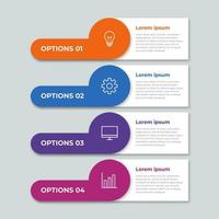 Plantilla de infografía empresarial de presentación con 4 opciones. ilustración vectorial. vector