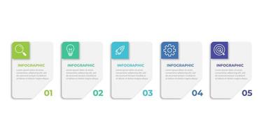 Presentation business infographic template with 5 options. Vector illustration.