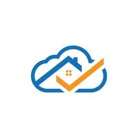 vector de logotipo derecho de nube de inicio