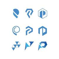 Collection of letter P logo design vector