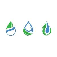 Drop water leaf logo design vector