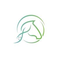 Horse leaf Medical logo vector