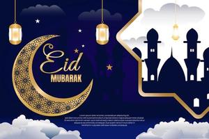 background Eid Mubarak. islamic and Illustration vector