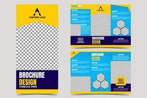 brochure design vector template for Brochure, Annual Report, Magazine, Poster, Company Presentation, Portfolio, Flyer, infographic, modern layout with A4 size, Front and Back, with triple fold