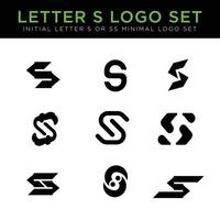 initial letter s or ss minimal logos set vector