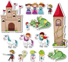 Sticker set of Fairy tale characters vector