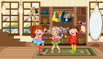 Scene with kids playing indoor