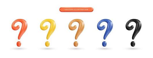 Realistic 3d question mark vector illustration