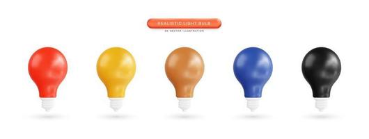 Light bulb realistic 3d vector illustration