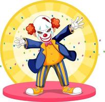 Cartoon cleepy clown performing vector