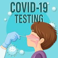 Covid 19 testing with antigen test kit vector