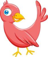 Cute red bird in cartoon style vector