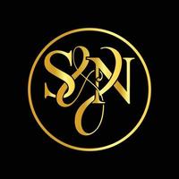 Alphabet letters Initials Monogram logo SN, NS, S and NYS or N and S free to downloads designs vector