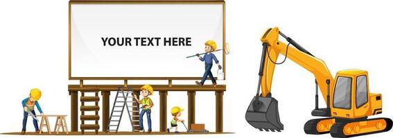 Empty board with construction site theme vector