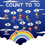 Counting numbers 1 to 10 for kids vector