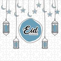 ilustración de diseño vectorial de eid mubarak para celebrar el momento. eid mubarak tarjeta de felicitación vector