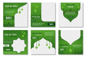 Eid al fitr post template. Social media post template. Eid al fitr sales banner template. Vector illustration