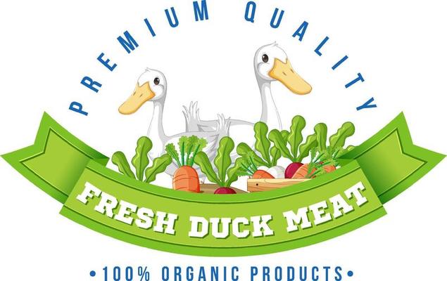 Logo design with ducks and vegetables
