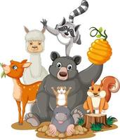 Many animals in the park vector