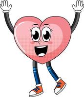 Heart cartoon character on white background vector