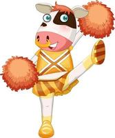 Cow wearing cheerleader costume vector