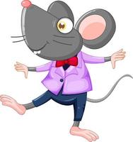 Cartoon mouse wearing clothes vector
