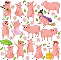 Seamless pattern with cute animals vector