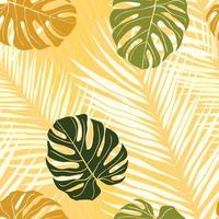 Beautiful tropical leaves branch  seamless pattern design. Tropical leaves, monstera leaf seamless floral pattern background. Trendy brazilian illustration. Spring summer design for fashion, prints vector