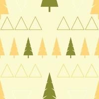 Pine trees ornament repeat pattern design. Hand-drawn background. Scandinavian pattern for wrapping paper or fabric. vector