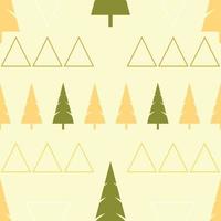 Pine trees ornament repeat pattern design. Hand-drawn background. Scandinavian pattern for wrapping paper or fabric. vector