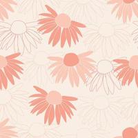 Modern tropical flowers seamless pattern design. Seamless pattern with spring flowers and leaves. Hand drawn background. floral pattern for wallpaper or fabric. Botanic Tile. vector