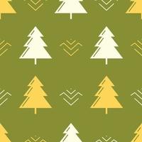 Pine trees ornament repeat pattern design. Hand-drawn background. Scandinavian pattern for wrapping paper or fabric. vector