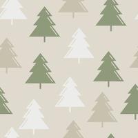 Pine trees ornament repeat pattern design. Hand-drawn background. Scandinavian pattern for wrapping paper or fabric. vector